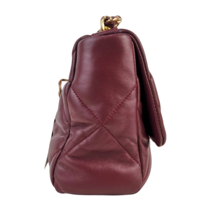 Quilted bag 8482 hakiki deri bordo